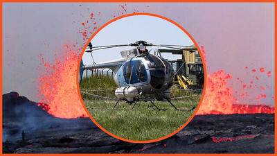 Helicopter crashes into an active volcano. The crew’s only chance? A grueling climb through blistering ash