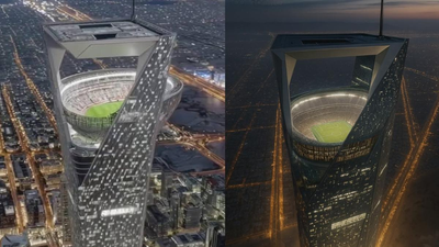 Saudi Arabia's 'Sky Stadium' for FIFA 2034: Is the 46,000-Seat Arena Floating 350m in the Air Real or Just AI Fantasy?