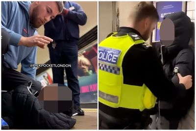Watch: Moment armed 'pickpocket' is tackled by martial arts champion on London Underground