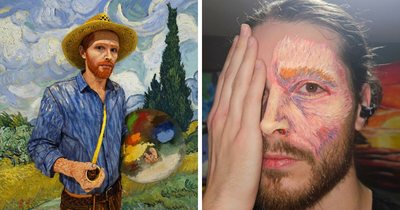 It Took Hours Of Painting And Makeup For This Artist To Transform Into Vincent van Gogh For Halloween
