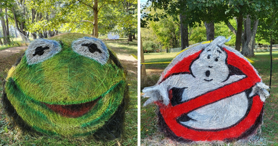 Every Year, I Create Giant Hay Bale Art For A Local Non-Profit’s Annual Halloween Event (17 New Pics)