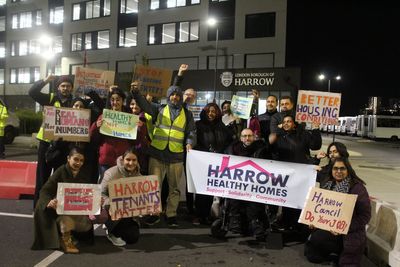 Residents protest outside London council office over 'damp, mould and spiralling rents'
