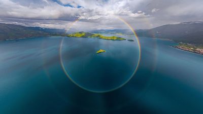 This spectacular image shows a rare circular rainbow, shot with the DJI Mavic 3 drone – and it just earned global recognition