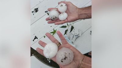 'Tennis ball-sized' hail battering cars in major storms