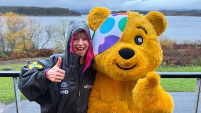 Sara Cox kicks off five-marathon Children In Need challenge after pep talk from The Rock