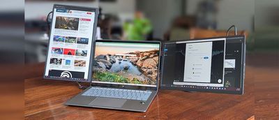 Landscape, portrait, or both — this dual-monitor addon for laptops is a multitasking lifesaver when I go on trips
