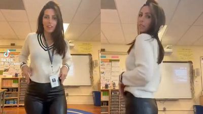 Teacher’s “Outfit of the Day” in Faux Leather Pants Sparks Viral Debate Over Classroom Dress Codes