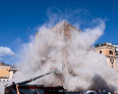 Worker dies after being rescued from partially collapsed medieval tower in Rome