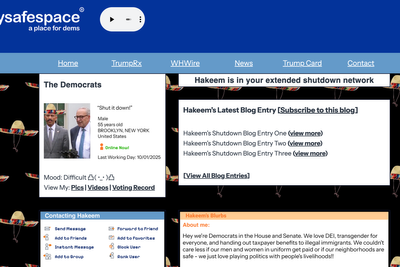 White House turns back the clock and creates MySpace-like page to mock Democrats over shutdown