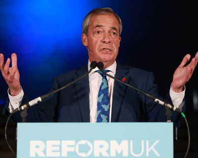 Nige is no longer laughing at himself as he ‘performs’ yet another big speech
