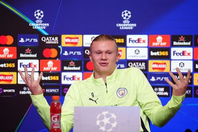 Manchester City striker Erling Haaland insists he is not thinking about records