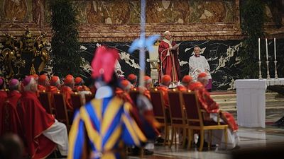 Pope Leo XIV prays at Pope Francis’s tomb in Rome