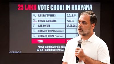 राहुल का ‘हाइड्रोजन बम’: हरियाणा में 5 तरीकों से हुई वोट चोरी, 25 लाख फर्जी वोटर का दावा