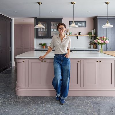 Emma Willis' pale pink kitchen has an unexpected twist – take a tour of this anti-trend two-tone colour palette