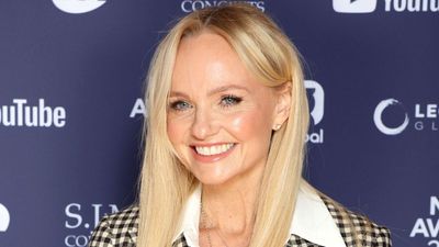 Sorry, sequins - Emma Bunton's printed trouser suit proves gingham is the surprising party season hit of the year