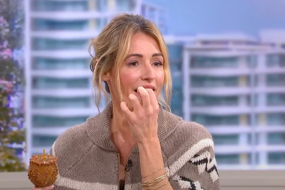 This Morning presenter Cat Deeley chips her tooth live on air as Bonfire Night cooking session goes horribly wrong