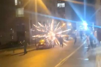 Video: Masked Bonfire Night youths launch fireworks across Birmingham streets