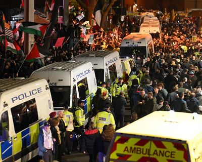 Six arrested during protests outside match between Aston Villa and Maccabi Tel Aviv
