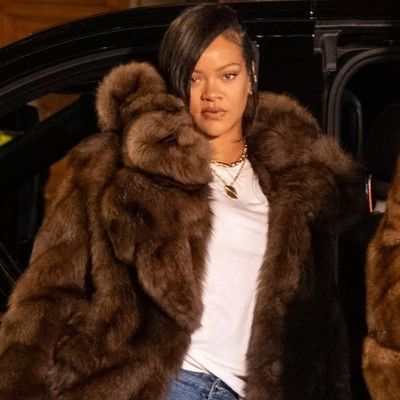 Rihanna Influences A$AP Rocky to Wear Matching Fur Coats and Jeans During a Paris Date Night