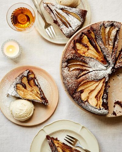 Helen Goh’s recipe for pear, chocolate and hazelnut torte