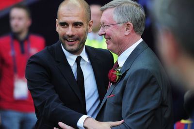 Sir Alex Ferguson congratulates Pep Guardiola on reaching historic landmark