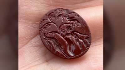Archaeologists find 'unique' blood-red gemstone at Roman fort beyond Hadrian's Wall