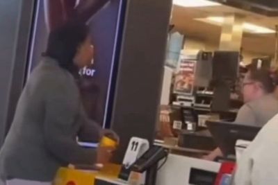 Horrific moment a McDonald’s customer throws a scalding cup of joe at manager over wait: ‘Catch that hot-a** coffee’