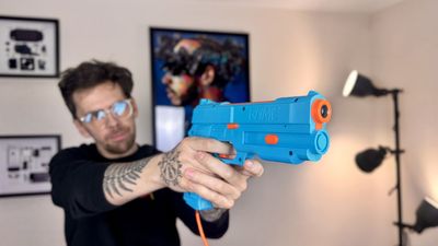 I turned my living room into an arcade with the G’AIM’E light guns and lost a whole night to Time Crisis