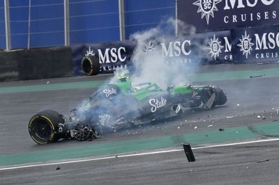 Gabriel Bortoleto involved in violent crash during Brazil sprint race