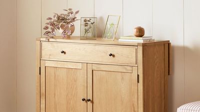 Okay, That's Clever — Pull This 'Transforming' Console Table Out From the Wall and It Moonlights as a Swanky Home Bar Set-Up