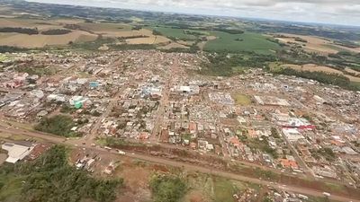 Drone footage shows widespread destruction after deadly tornado hits Brazil