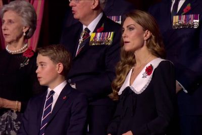 Prince George sings with Kate during Festival of Remembrance
