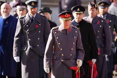 King Charles leads Remembrance Sunday service at Cenotaph