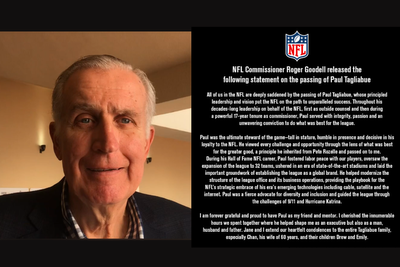 NFL Mourns Paul Tagliabue, Architect of the League's Modern Era and Global Reach