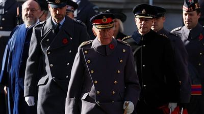 King Charles III and Prince William honour war dead in London ceremony