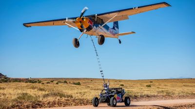 Red Bull’s Latest Stunt Reminds Us the Absurd Still Matters, With a UTV, Plane, and Skydiver