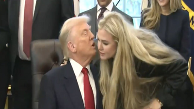 Netizens React To Donald Trump Calling Erika Kirk Over For A Kiss: 'Nightmare Breath Check'