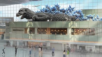 Tokyo’s Haneda airport bids travellers farewell with a colossal Godzilla installation