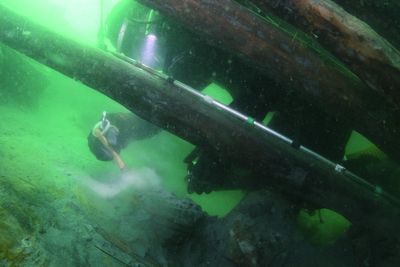 South Korean archaeologists recover 600-year-old cargo ship from seabed