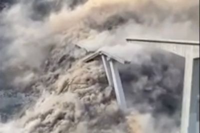 Video: Newly built bridge collapses into river after massive landslide in China