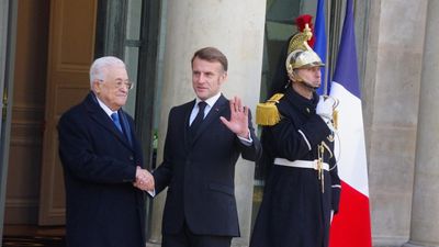 Macron warns Israel over West Bank annexation during Abbas Paris visit
