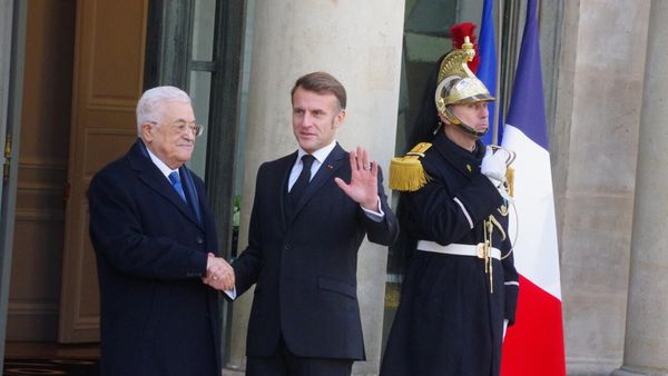 Macron warns Israel over West Bank annexation during Abbas Paris visit