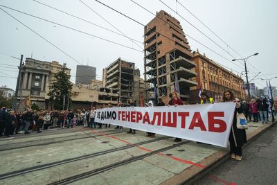 Thousands of Serbians protest Jared Kushner-linked development plan on site of old army HQ