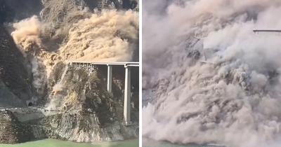 Horrific Video Shows China’s Ambitious Bridge Collapsing Into Dust Just Months After Opening