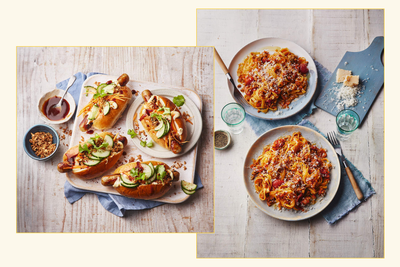 Japanese-inspired posh hot dogs and an easy sausage ragu - to shake up your midweek meals