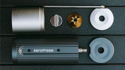 My coffee setup is complete: AeroPress just released its first manual grinder, and I can't wait to try it