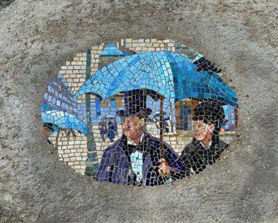 ‘It’s unexpected joy’: the guerrilla mosaic artists adding colour to potholes, benches and bomb craters