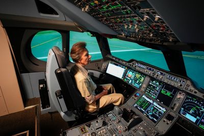 Princess Anne ‘flies’ Airbus A350 during Singapore trip