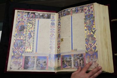 One of the most spectacular Renaissance illuminated manuscripts, a bible, on rare display in Rome