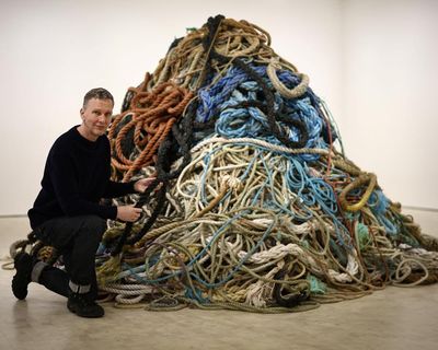 Yours for £1m! David Shrigley puts 10 tons of old rope on display in a gallery